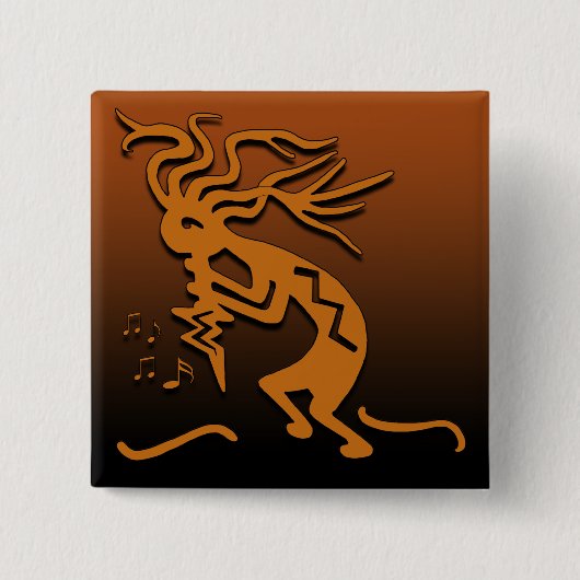 Links Einfassung Kokopelli Musiker und MerryMaker Button (Vorderseite)