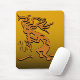 Links Einfassungs-Flöte, die Kokopelli Musiker Mousepad