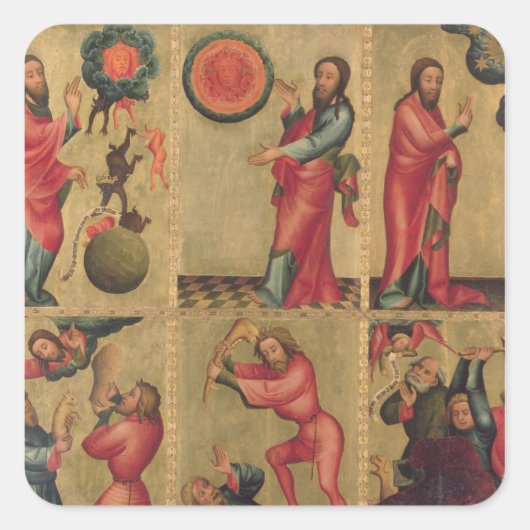 Links Flügel des Hohen Altars von St. Peter Quadratischer Aufkleber (Vorderseite)