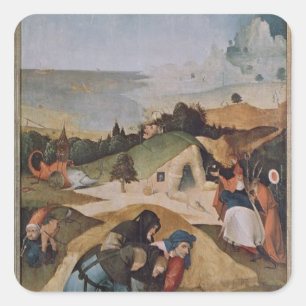Links Flügel des Triptychons der Versuchung von Quadratischer Aufkleber