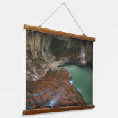 Links Gabel | Zion National Park, Utah Wandteppich Mit Holzrahmen (Gewinkelt)