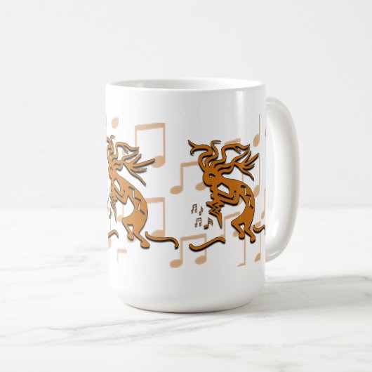 Links gegenüber Kokopelli Musical Merrymaker Kaffeetasse (VorderseiteRechts)