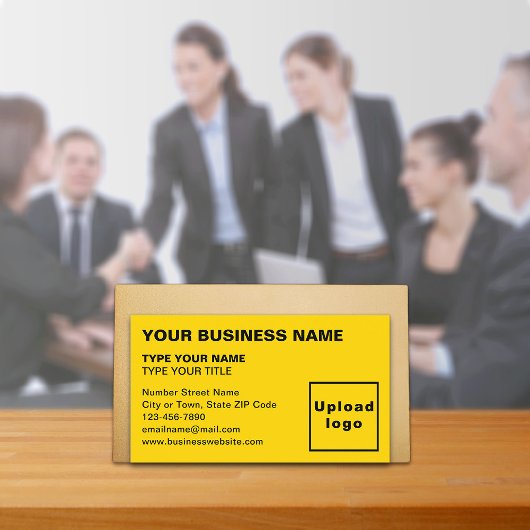 Links gelbe Visitenkarte für gelbe Texte