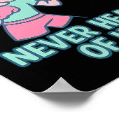 Links Haken, der nie von ihrem Boxpuppendesign geh Poster (Ecke)