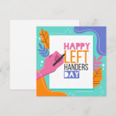 Links Handers Day Feiertagskarte (Vorne/Hinten)