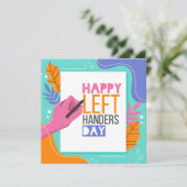 Links Handers Day Feiertagskarte (Stehend Vorderseite)