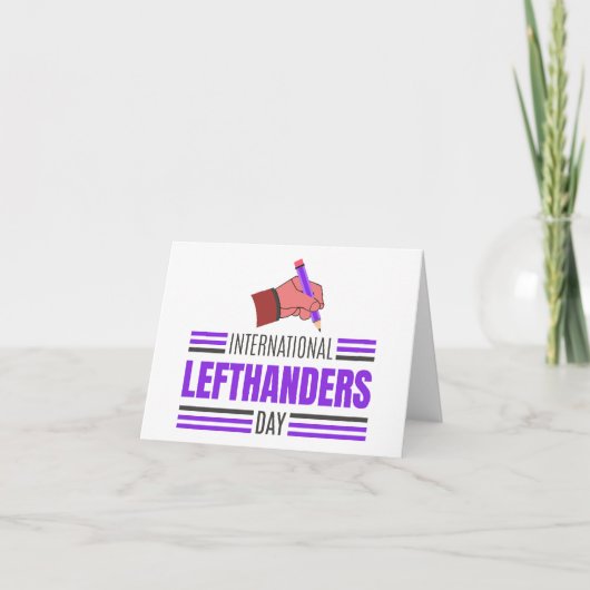 Links Handers Day Feiertagskarte (Vorderseite)