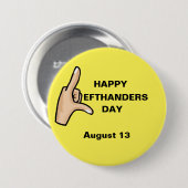 Links Handers Day Hand Button (Vorne & Hinten)