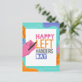Links Handers Day Postkarte (Stehend Vorderseite)