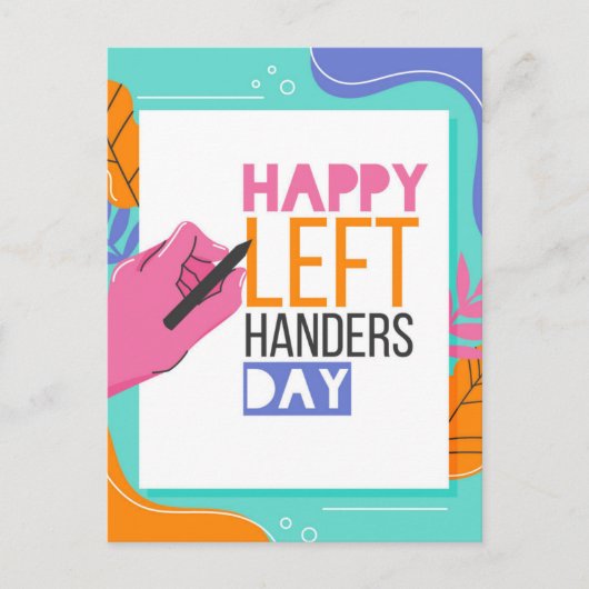 Links Handers Day Postkarte (Vorderseite)