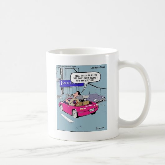 Links Herz in San Francisco Funny Gifts & T-Shirts Kaffeetasse (Rechts)