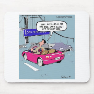 Links Herz in San Francisco Funny Gifts & T-Shirts Mousepad