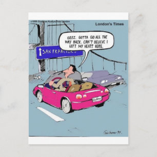 Links Herz in San Francisco Funny Gifts & T-Shirts Postkarte