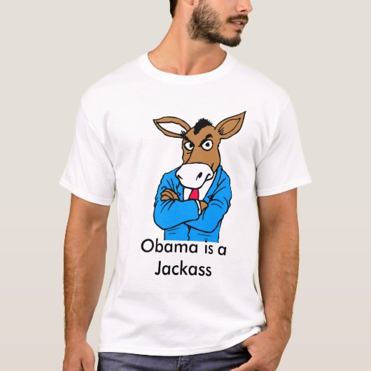 links, ist Obama ein Esel T-Shirt (Vorderseite)