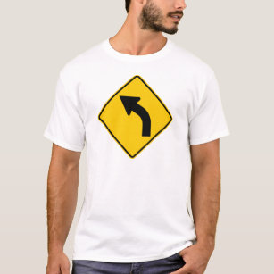 Links Kurven-voran Landstraßen-Zeichen T-Shirt