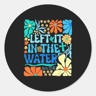 Links liegengelassen im Wasser Vintage Boho getauf Runder Aufkleber