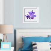 Links Lila Orchid Group Print Poster (In Situ (Schlafzimmer))