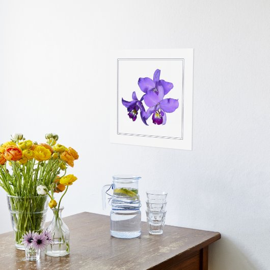 Links Lila Orchid Group Print Poster (Ablage(Küche))