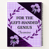 Links Lilac Gingham Floral Custom School Notizblock (Rückseite)