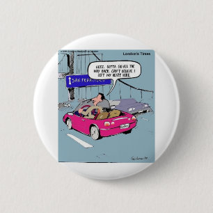 Links mein Herz in San Francisco Lustige Geschenke Button
