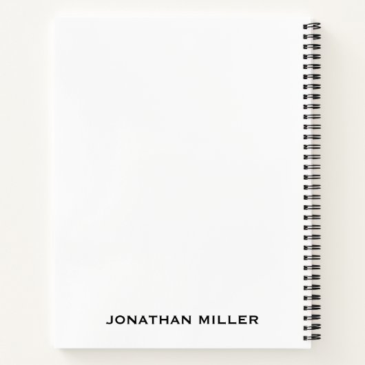 Links Personalisiertes Weiß mit schwarzem Schrifta Notizblock (Rückseite)