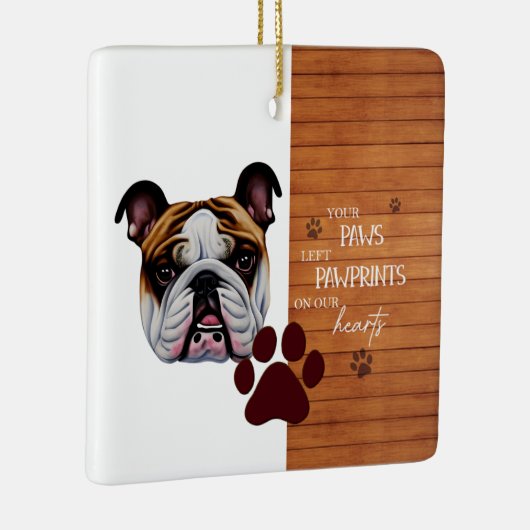 Links Pfotendrucke nach Maß Keramikornament (Rechts)