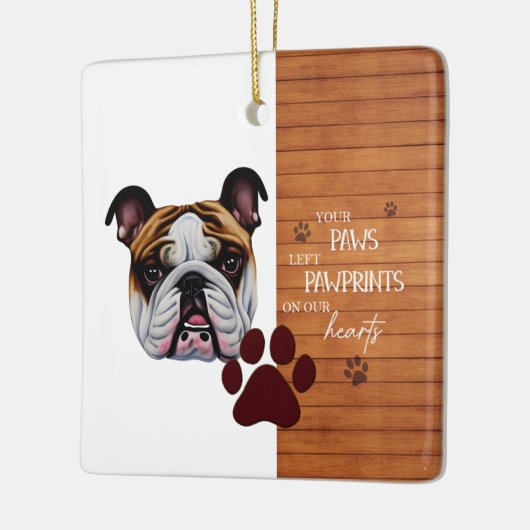 Links Pfotendrucke nach Maß Keramikornament (Links)