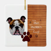 Links Pfotendrucke nach Maß Keramikornament (Rückseite)