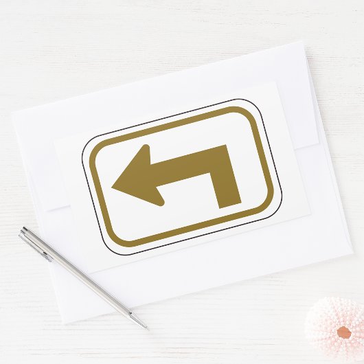 Links Schild der Kurve Richtung Straße Rechteckiger Aufkleber
