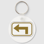 Links Schild der Kurve Richtung Straße Schlüsselanhänger (Vorderseite)