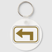 Links Schild der Kurve Richtung Straße Schlüsselanhänger (Rückseite)
