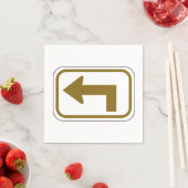 Links Schild der Kurve Richtung Straße Serviette (Beispiel)