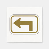 Links Schild der Kurve Richtung Straße Serviette (Vorderseite)