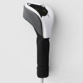 links schwarze Katzenaugen Golf Headcover (angewinkelt)