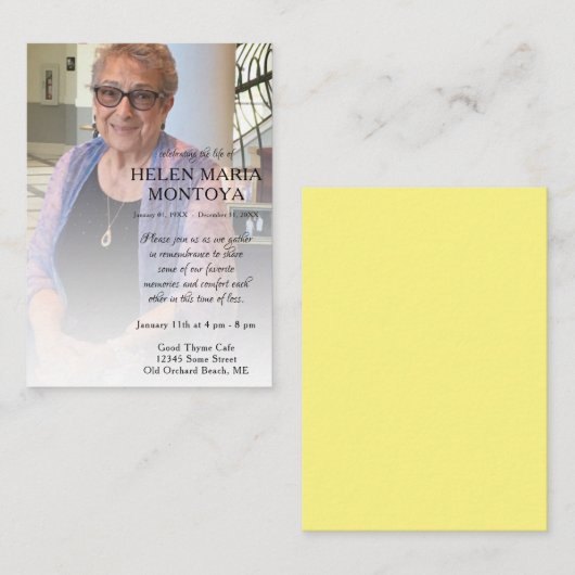 links Seitenkarte des Fotos Visitenkarte (Vorne/Hinten)