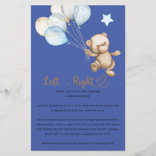 Links Teddy Bear Baby Dusche (Rückseite)