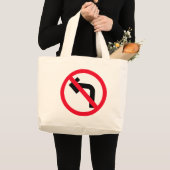 Links Turnverbotssignatur Jumbo Tote Tasche (Vorderseite (Produkt))