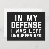 Links unbeaufsichtigtes Zitat Postkarte (Vorne/Hinten)