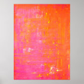 "Links und rechte" Rosa und orange Abstrakte Kunst Poster (Vorne)