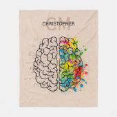 Links und rechtes menschliches Gehirn Personalisie Fleecedecke (Vorderseite)