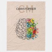 Links und rechtes menschliches Gehirn personalisie Fleecedecke (Vorderseite)