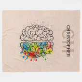Links und rechtes menschliches Gehirn personalisie Fleecedecke (Vorderseite (Horizontal))