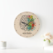 Links und rechtes menschliches Gehirn Personalisie Große Wanduhr (Zuhause)