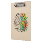 Links und rechtes menschliches Gehirn personalisie Klemmbrett (Links)
