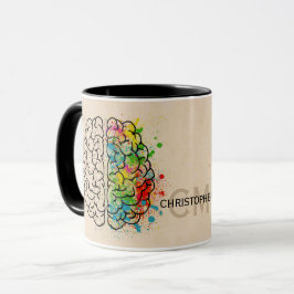Links und rechtes menschliches Gehirn personalisie Tasse