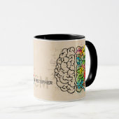 Links und rechtes menschliches Gehirn personalisie Tasse (VorderseiteRechts)