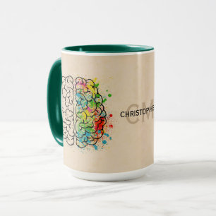 Links und rechtes menschliches Gehirn personalisie Tasse