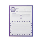 Links von Liebe Rezept Notepad - Blau Notizblock (Rotiert)