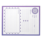 Links von Liebe Rezept Notepad - Blau Notizblock (Vorderseite)
