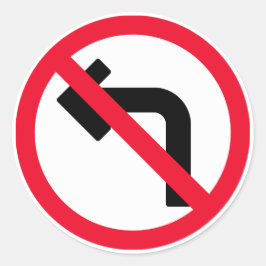 Links Zeichen | Klassische Round Stickers